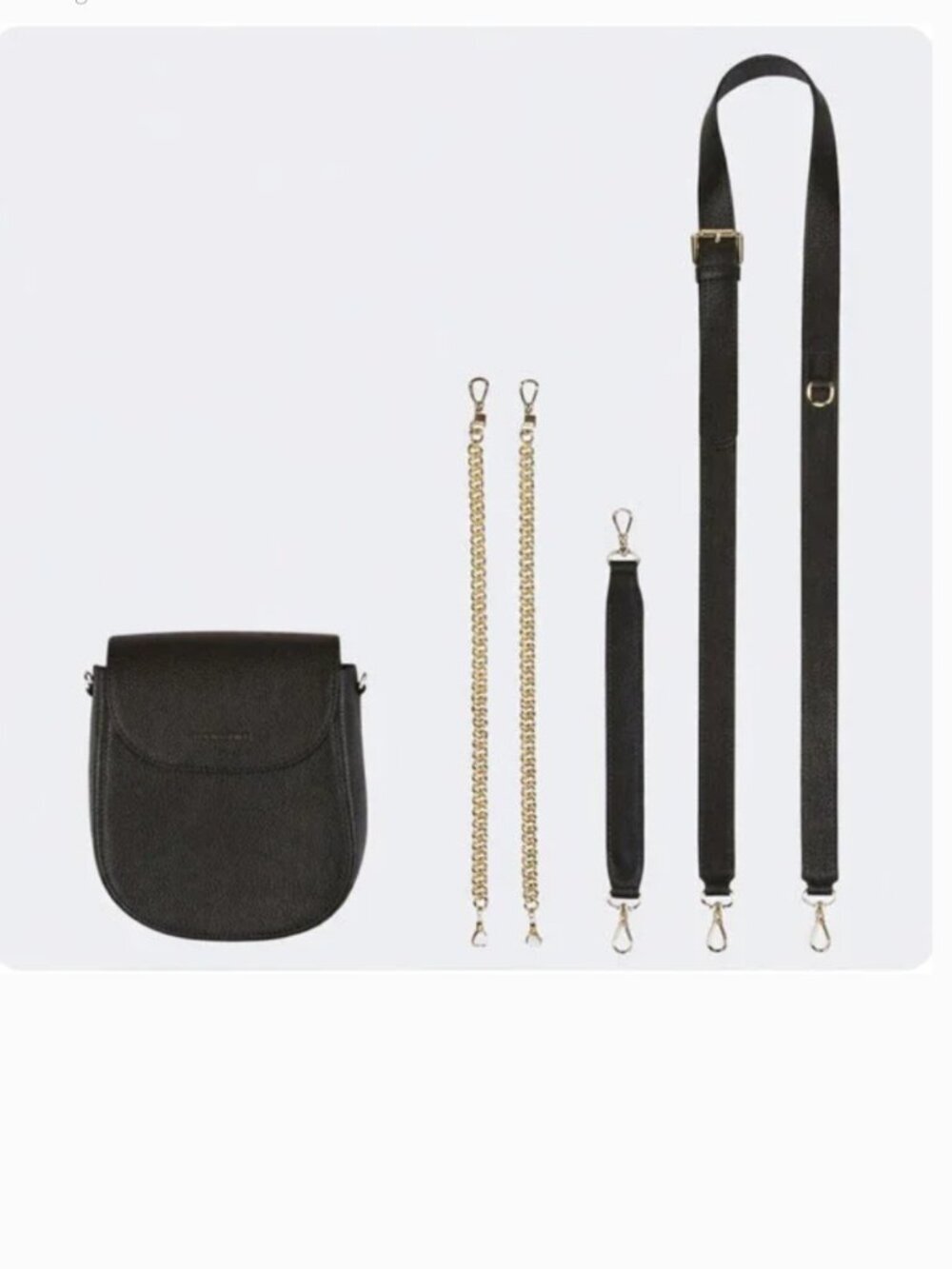 Bandolier shay black gold convertible crossbody bag & multi wear straps leather - Picture 2 of 7